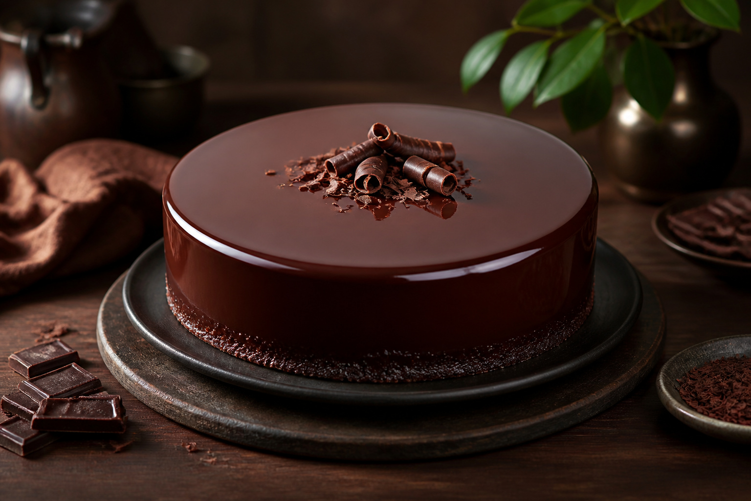 Gateau au chocolat glacage miroir parfait