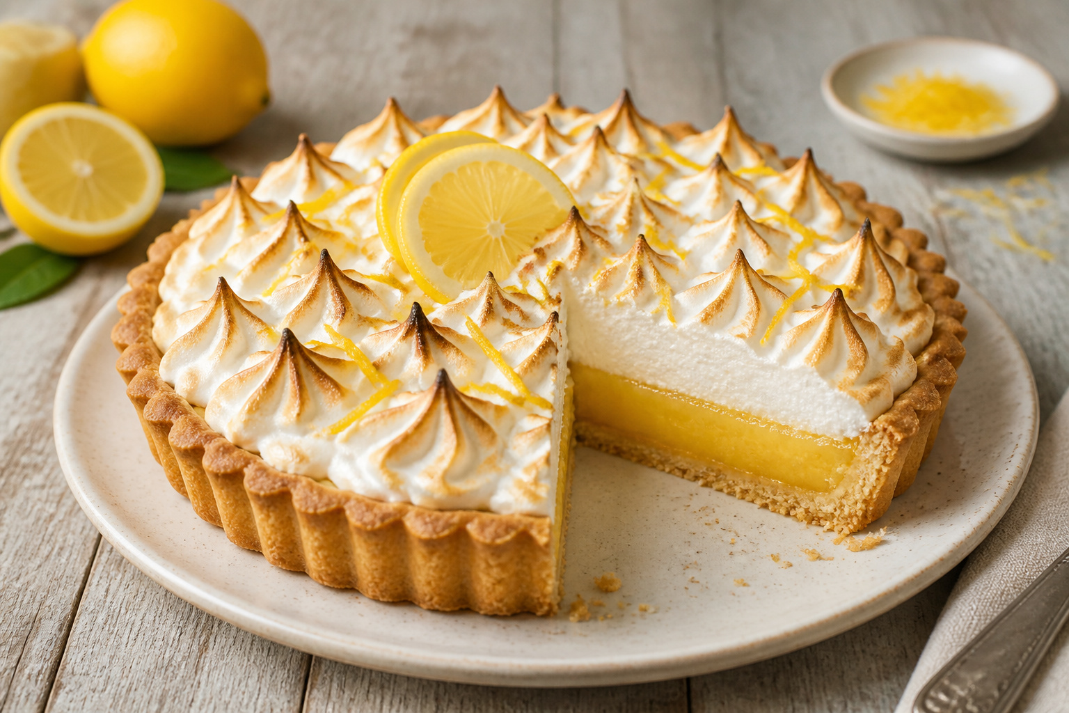 Tarte meringuee au citron un delice visuel