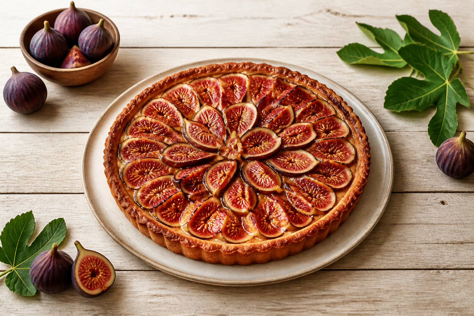 Tarte gourmande aux figues fraiches
