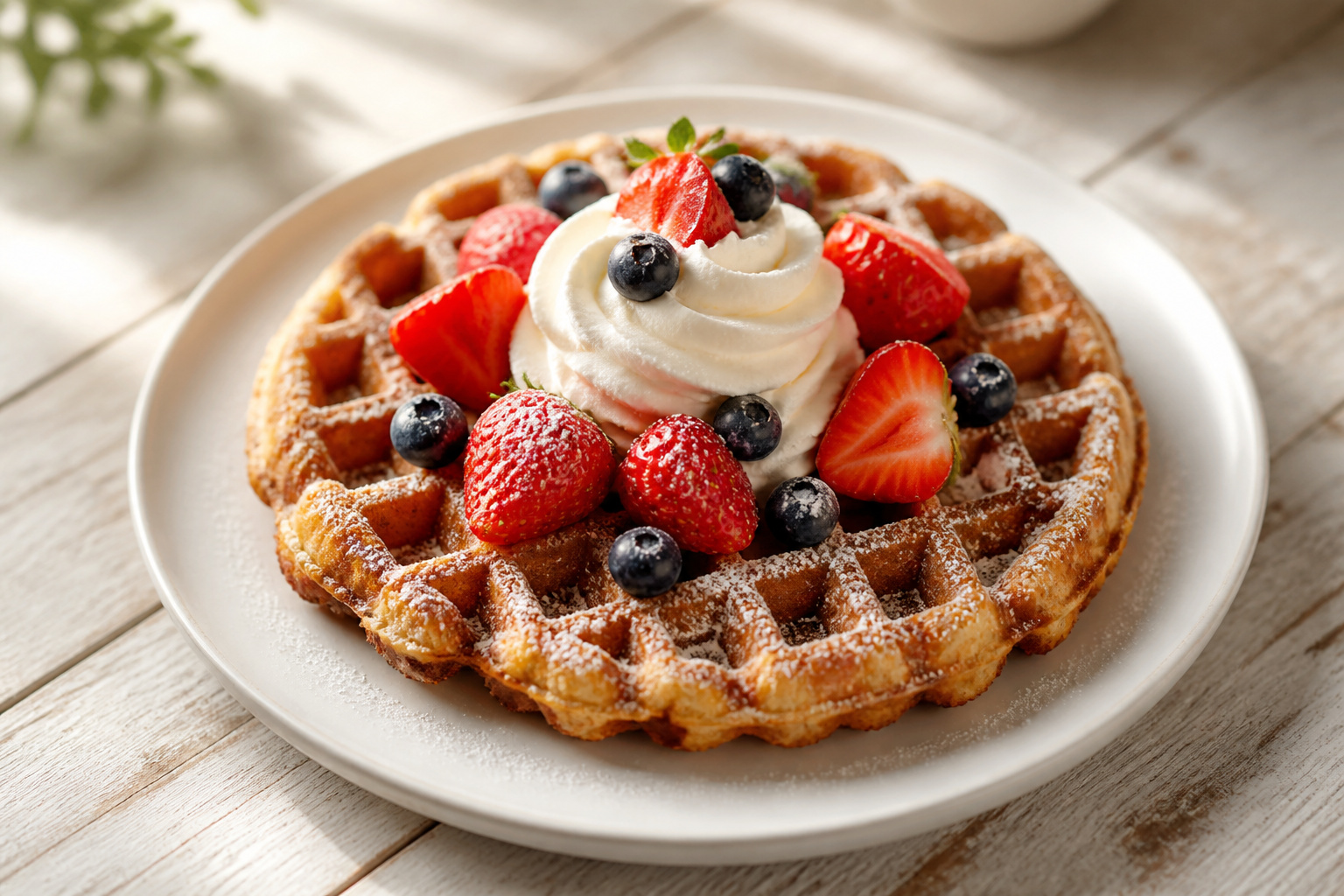 Gaufre belge gourmande aux fruits rouges