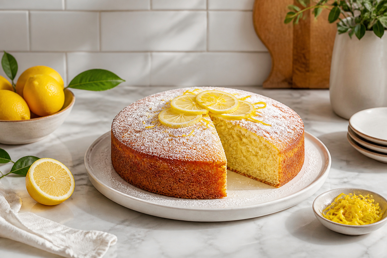 Gateau au citron dore et moelleux