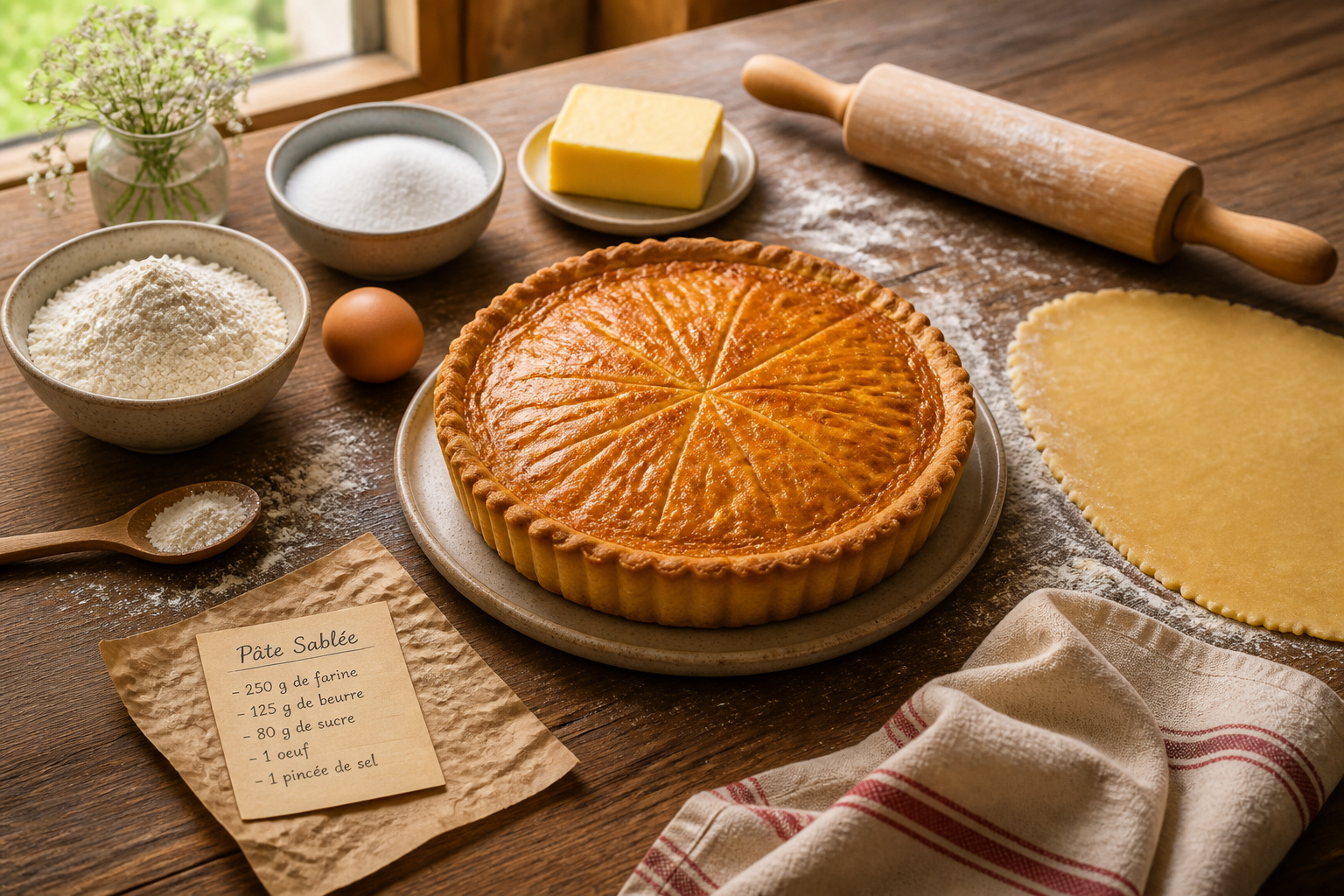 Tarte doree et ses ingredients