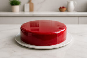 Gateau rouge miroir parfait
