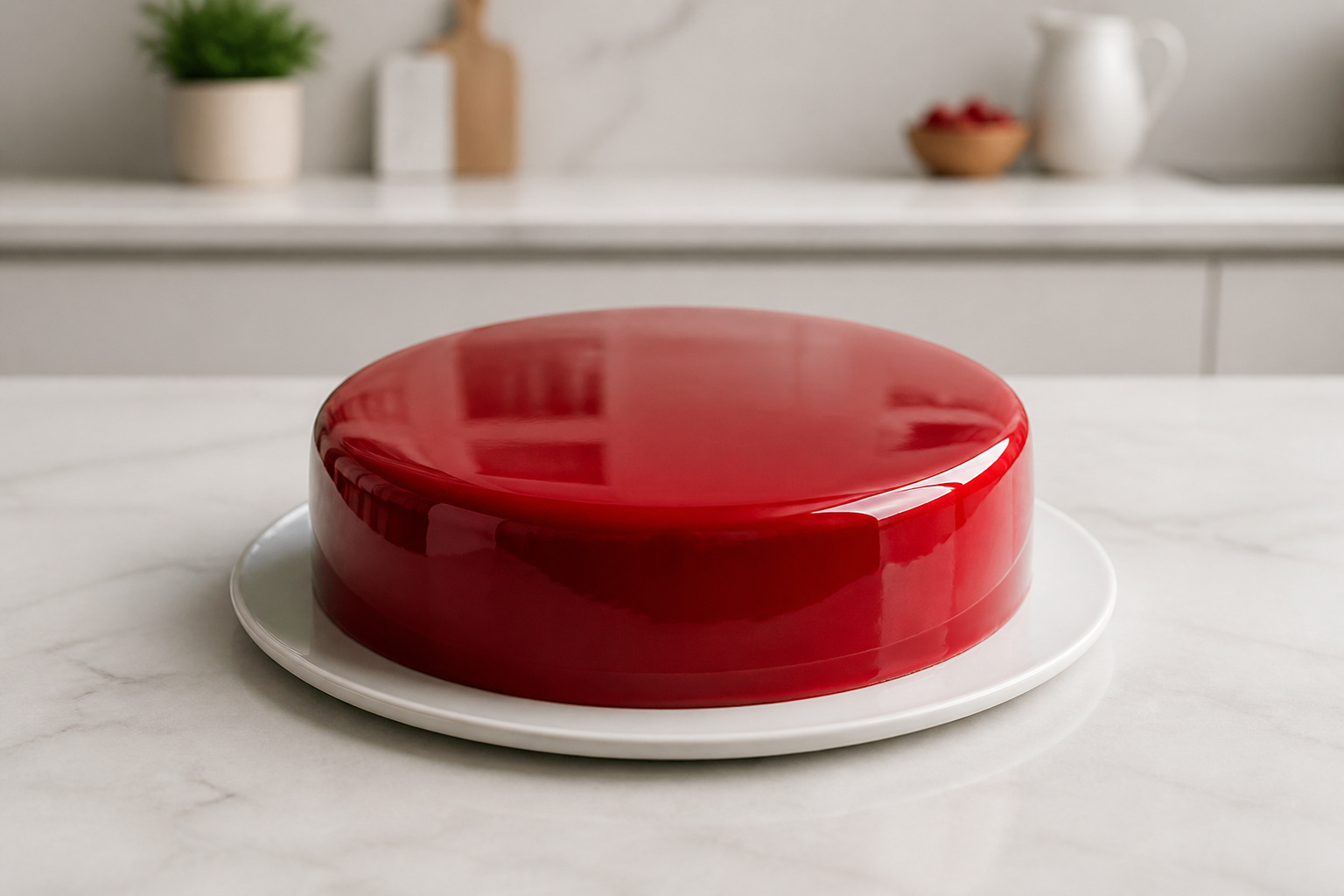 Gateau rouge miroir parfait