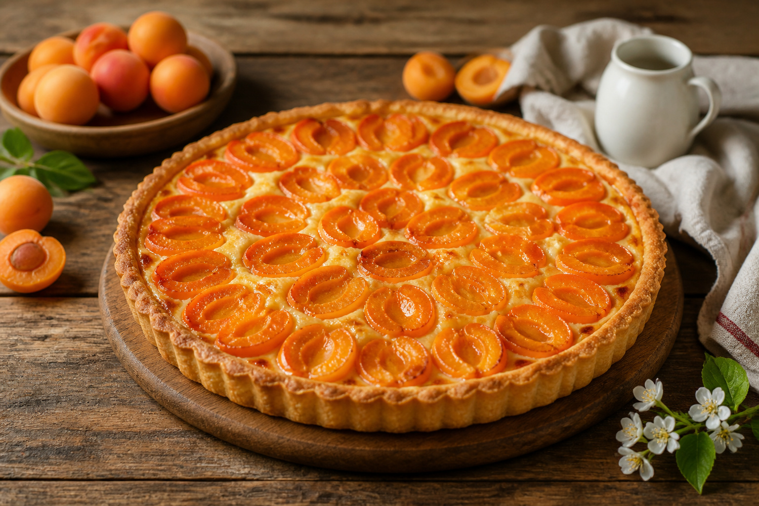 Tarte aux abricots doree et gourmande