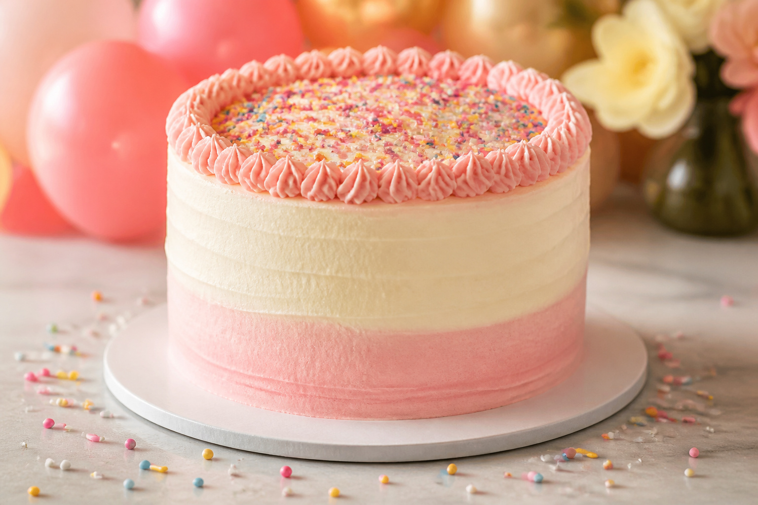 Gateau danniversaire pastel decore