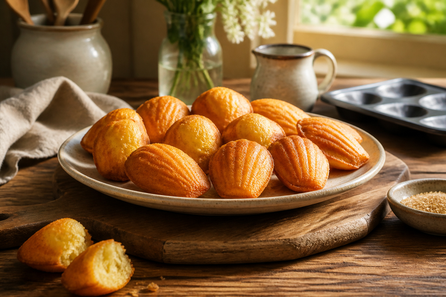 Madeleines dorees et moelleuses