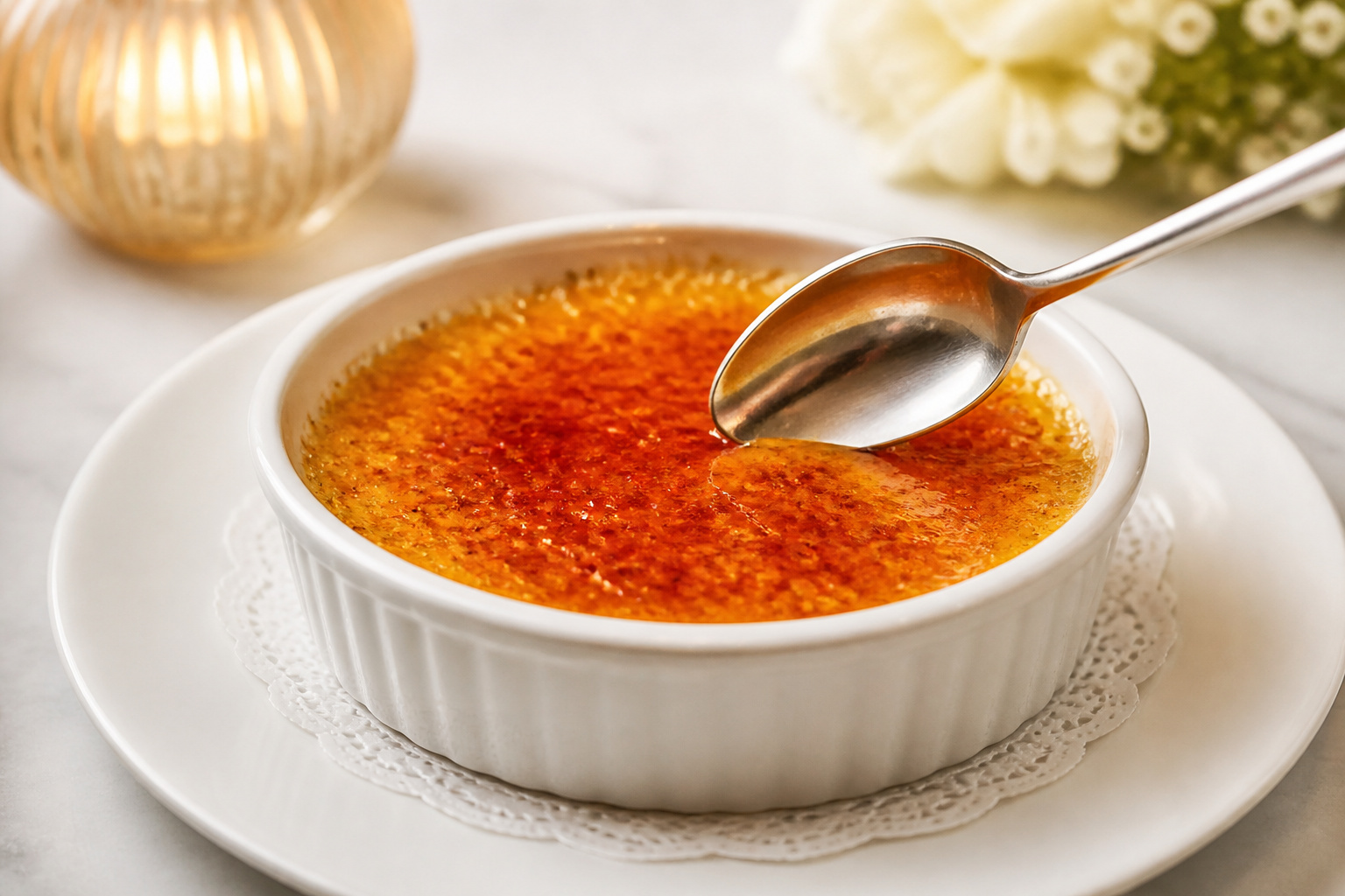 Creme brulee parfaite prete a etre degustee