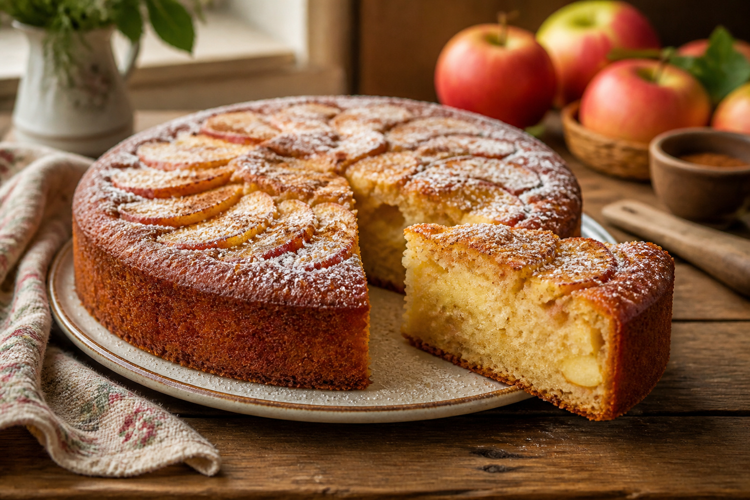 Gateau aux pommes maison reconfortant