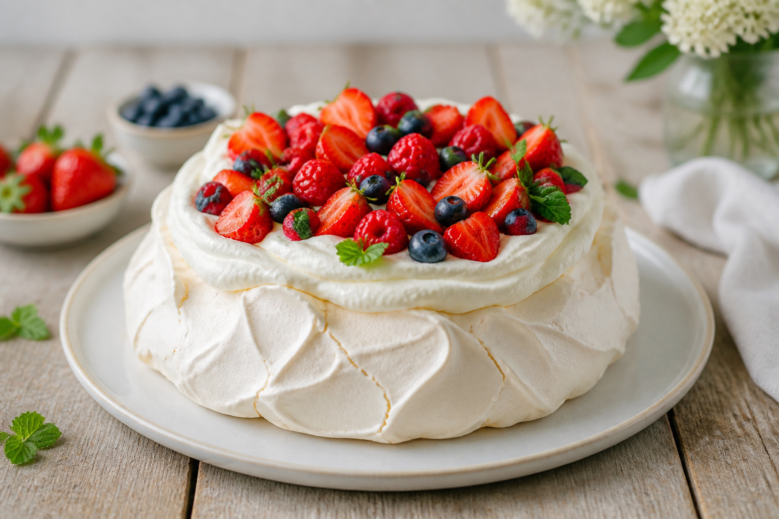 Pavlova aux fruits rouges